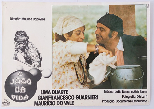 Cartaz Filme Nacional Antigo O Jogo Da Vida Lima Duarte 1977